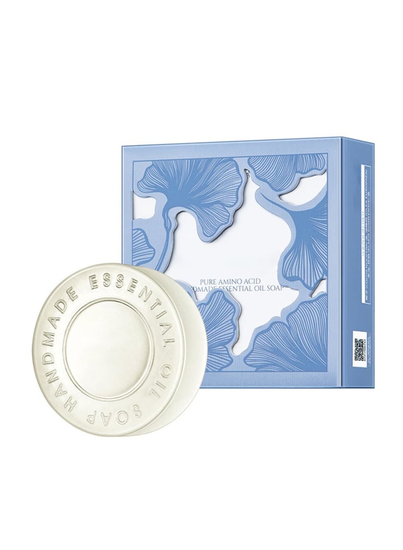 SYOSI Handmade Lavender Coconut Oil Soap Bar for Sensitive Skin, Gentle Cleansing & Moisturizing with Natural Botanical Ingredients, Ideal for Daily Use, Relaxation, and Travel (White, One Size) - Image 1