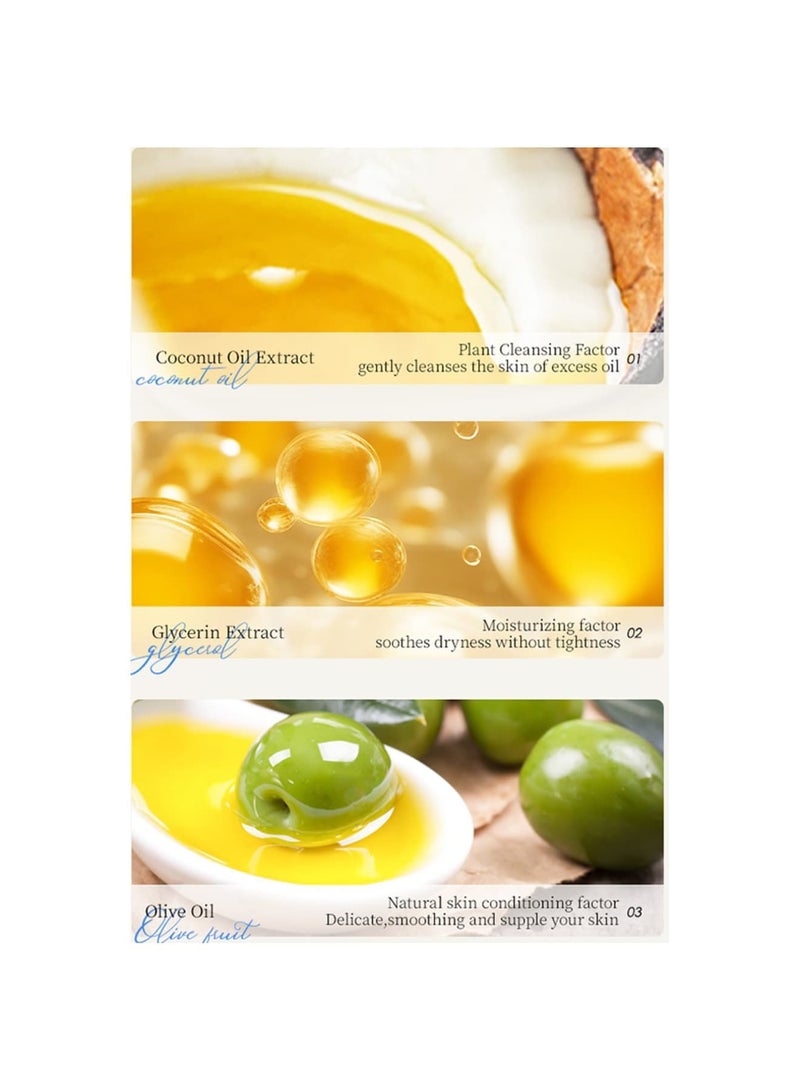 SYOSI Handmade Lavender Coconut Oil Soap Bar for Sensitive Skin, Gentle Cleansing & Moisturizing with Natural Botanical Ingredients, Ideal for Daily Use, Relaxation, and Travel (White, One Size) - Image 5