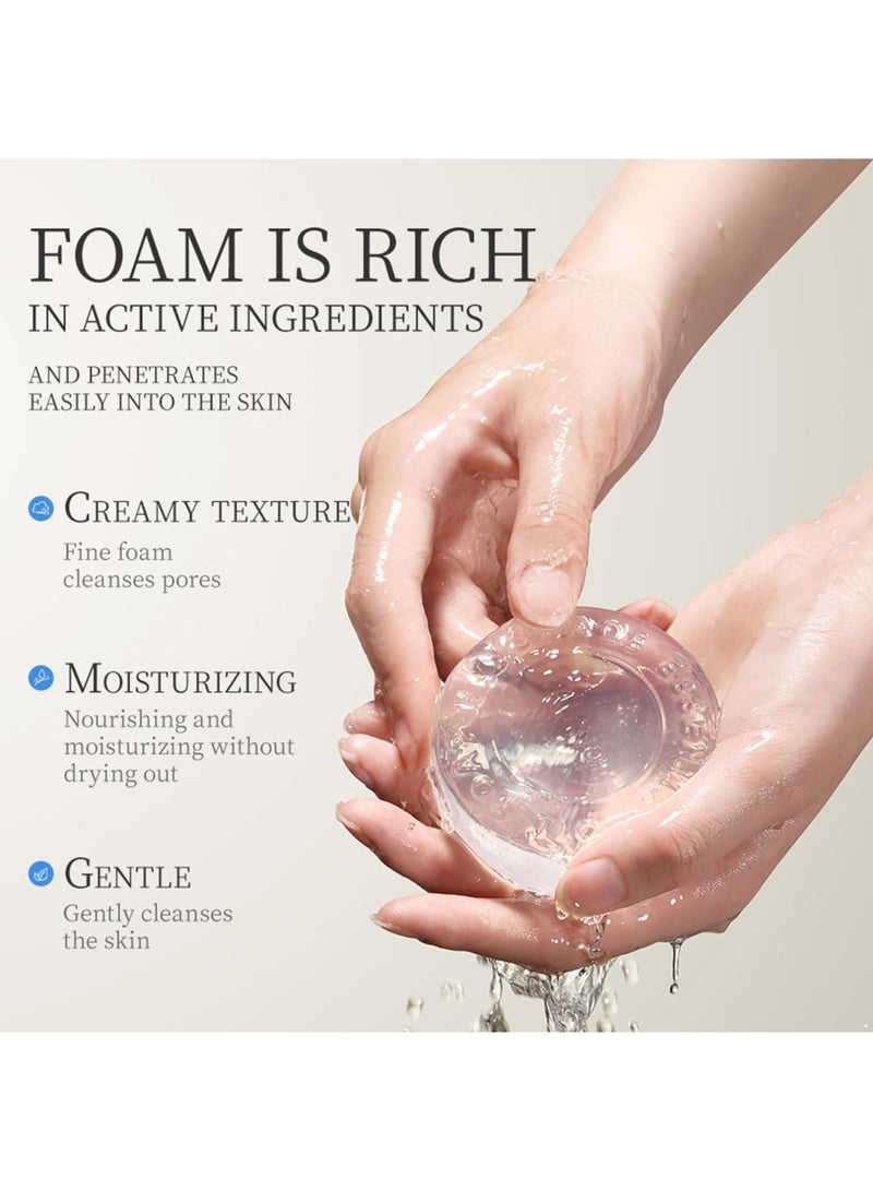 SYOSI Handmade Lavender Coconut Oil Soap Bar for Sensitive Skin, Gentle Cleansing & Moisturizing with Natural Botanical Ingredients, Ideal for Daily Use, Relaxation, and Travel (White, One Size) - Image 2