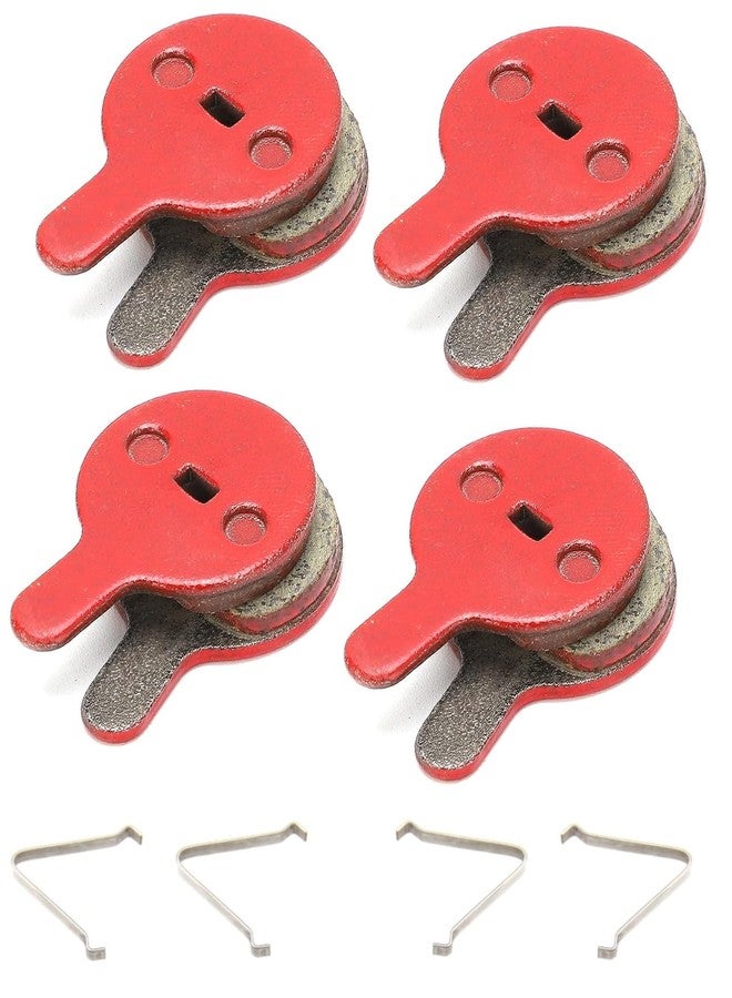 CYBIC Bicycle Disc Brake Pads, Red and Black, Semi-Metallic, 4 Sets with Spring Clips, - Image 2