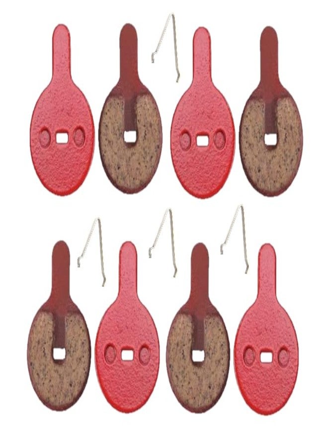 CYBIC Bicycle Disc Brake Pads, Red and Black, Semi-Metallic, 4 Sets with Spring Clips, - Image 4