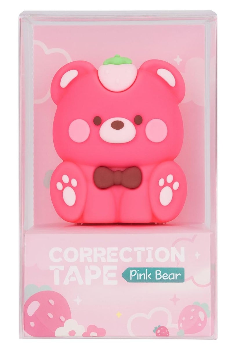 Nubby Dotss Correction Tape Dispenser, Kids School Stationery (Red Teddy Bear) - Image 1