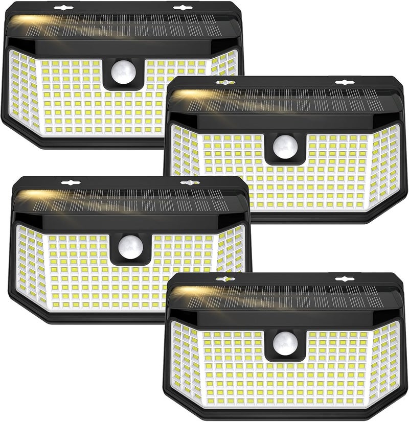 Aootek Solar Outdoor Motion Sensor Lights 2500Lm Solar Panel to 15.3 in² and 3 Modes(Security/Permanent On All Night/Smart Brightness Control) with IP65 Waterproof with Wide Angle(4pack) - Image 1