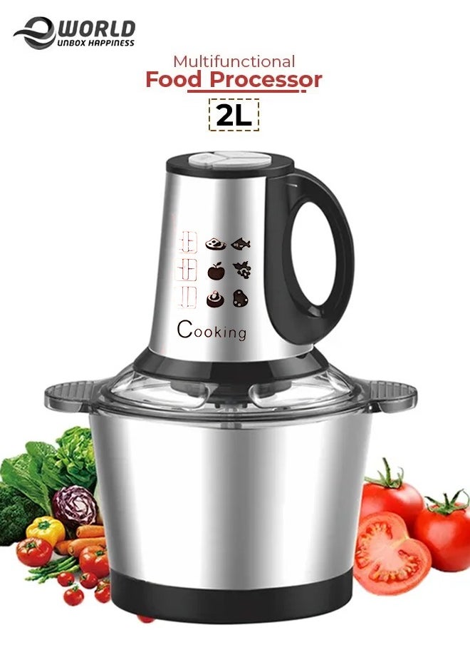 Eworld Electric Meat Chopper and Grinder, Stainless Steel Food Processor for Vegetable and Fruits 2L  - Image 1