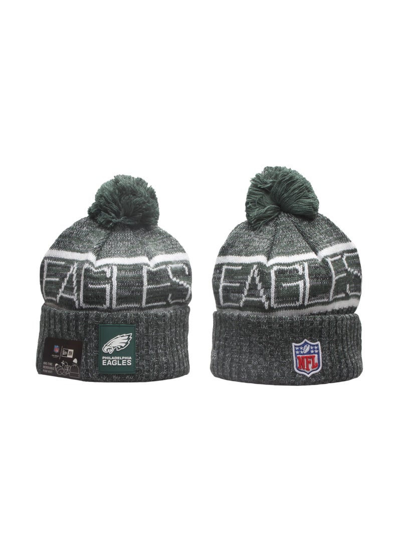 New Era Philadelphia Eagles NFL Knit Beanie Hat with Pom - Green & White