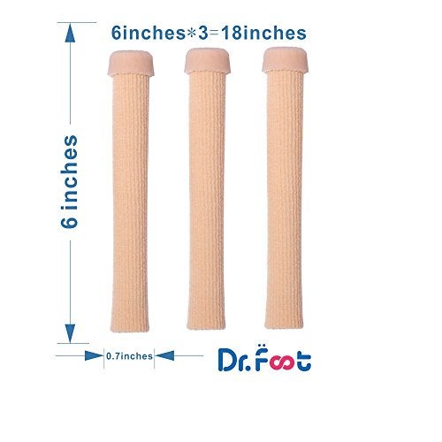 Dr.Foot أنابيب أصابع القدم DrFoot 3 قطع أكمام قماشية واقية مع وسادة بطانة جل لحماية الأصابع من الكالو والبثور والأصابع العريضة والآلام والكالو والفواصل الجل بين الأصابع - متوسط - Image 5