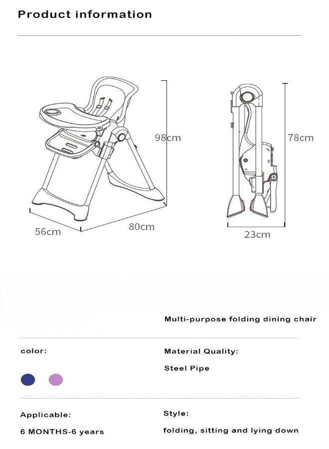 بيلانينا كرسي طعام للأطفال قابل للتعديل الارتفاع وقابل للطي موفر للمساحة وعملي لكل وجبة - Image 5