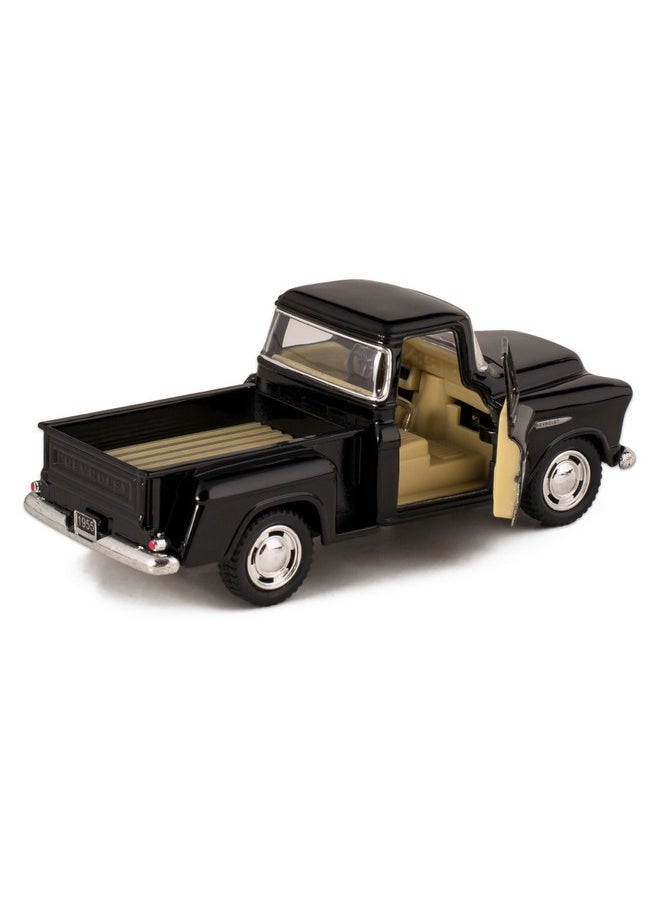 Kinsmart KiNSMART 1955 Chevrolet Stepside Pickup Truck, 1:32 Scale, Die Cast Metal, Black, 5 Inch  - Image 2