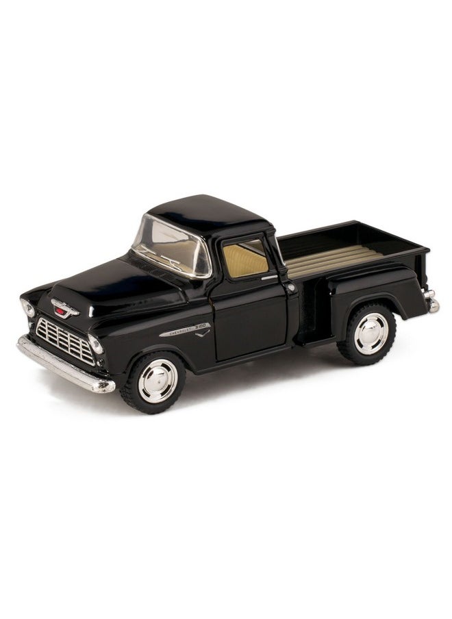Kinsmart KiNSMART 1955 Chevrolet Stepside Pickup Truck, 1:32 Scale, Die Cast Metal, Black, 5 Inch  - Image 1