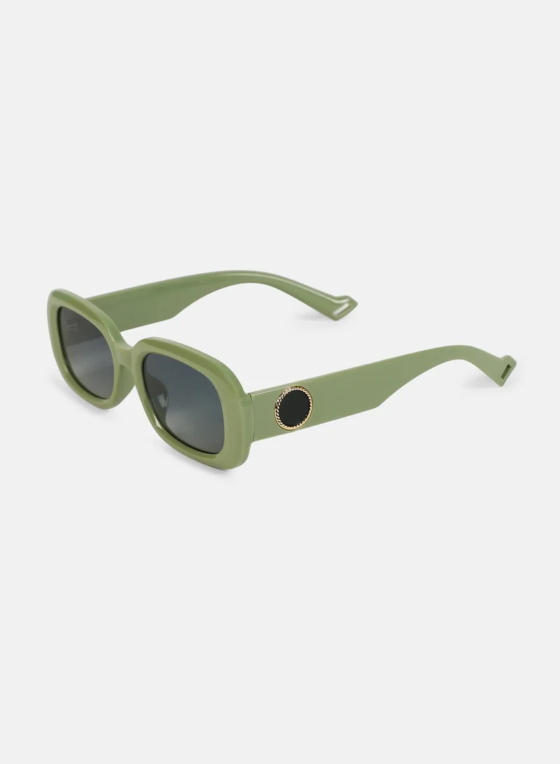 Haute Sauce  Polarized Full Rim Rectangle Sunglasses For Women  | Best Price UAE