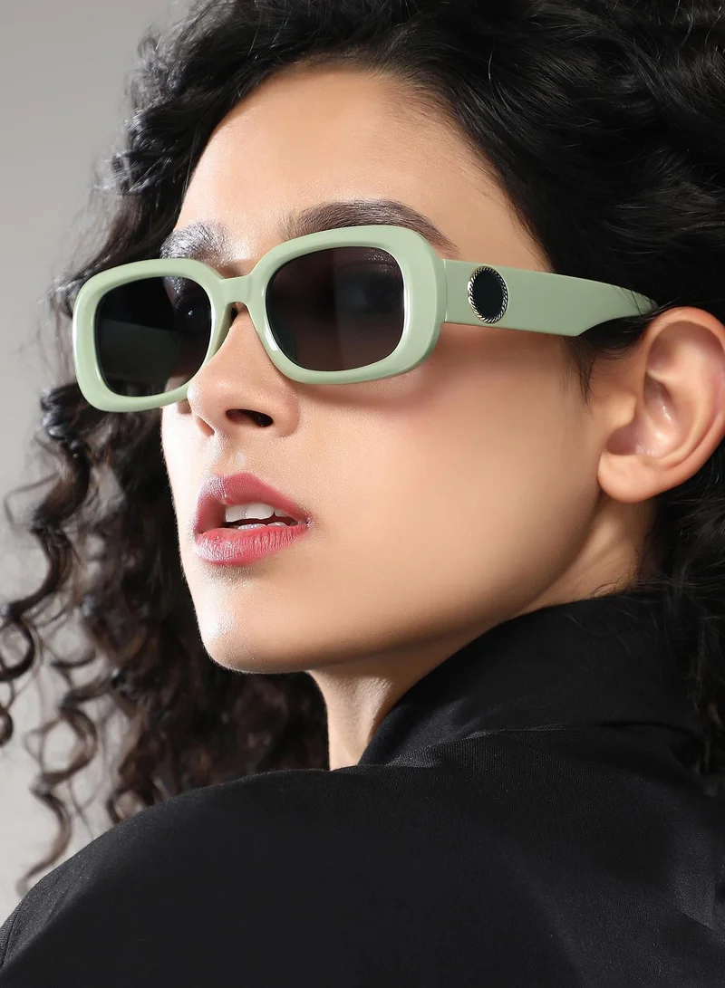 Haute Sauce  Polarized Full Rim Rectangle Sunglasses For Women  | Best Price UAE