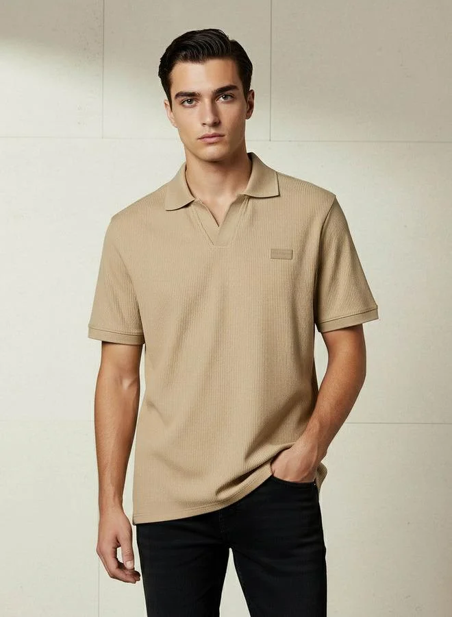 Lee Cooper Lee Cooper Men Regular Fit Collared Neck Short Sleeve Ribbed Polo T shirt