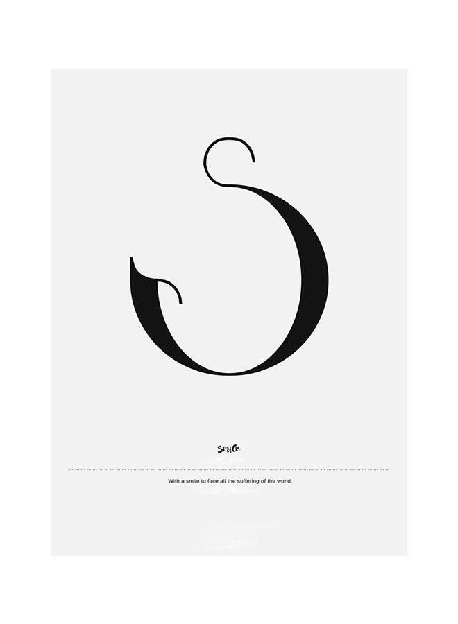 NIBEMINENT Simple Letter Pattern Decorative Painting Black 30x40centimeter