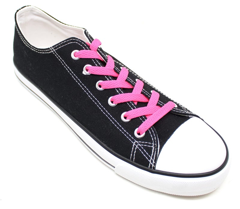 BCB Wear Flat Shoelaces 5/16" Wide Solid Colors Several Lengths For Sneakers and Shoes (Hot Pink-36) - Image 4
