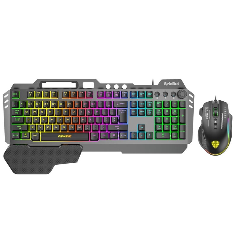 SpinBot Rage K20 Gaming Keyboard & Clutch GT900 Mouse Combo | RGB Backlit Keyboard |7200 DPI Wired USB Mouse for PC, Laptop, PS4 (Black) - Image 1