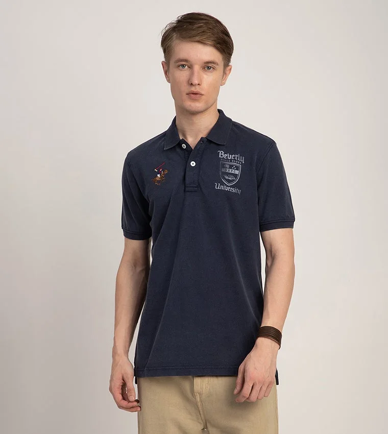 Beverly Hills Polo Club Wings Of Wisdom Logo Embroidered Polo T-Shirt