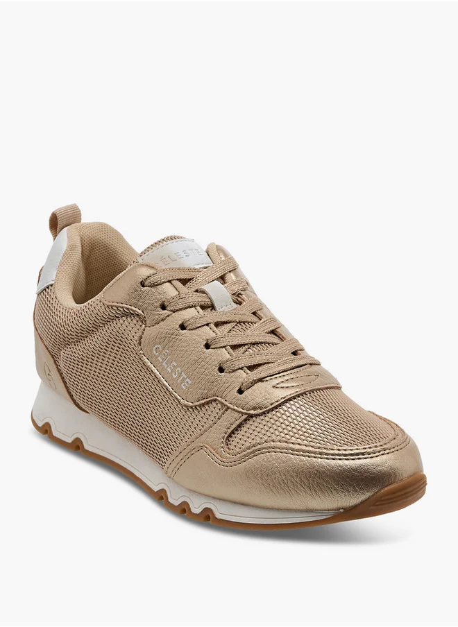 سيليست Women's Logo Detail Sneakers with Lace-Up Closure