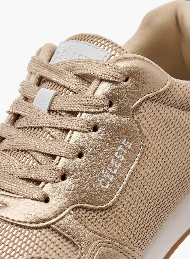 Celeste Women's Logo Detail Sneakers with Lace-Up Closure