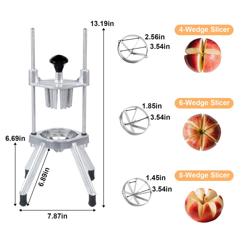 BotaBay Commercial Lemon Cutter 4 & 6 & 8 Section with V-Shaped Stainless Steel Blades Easy Wedger Fruit Lime Slicer Vegetable Chopper Dicer for Home Bar Restaurant - Image 2