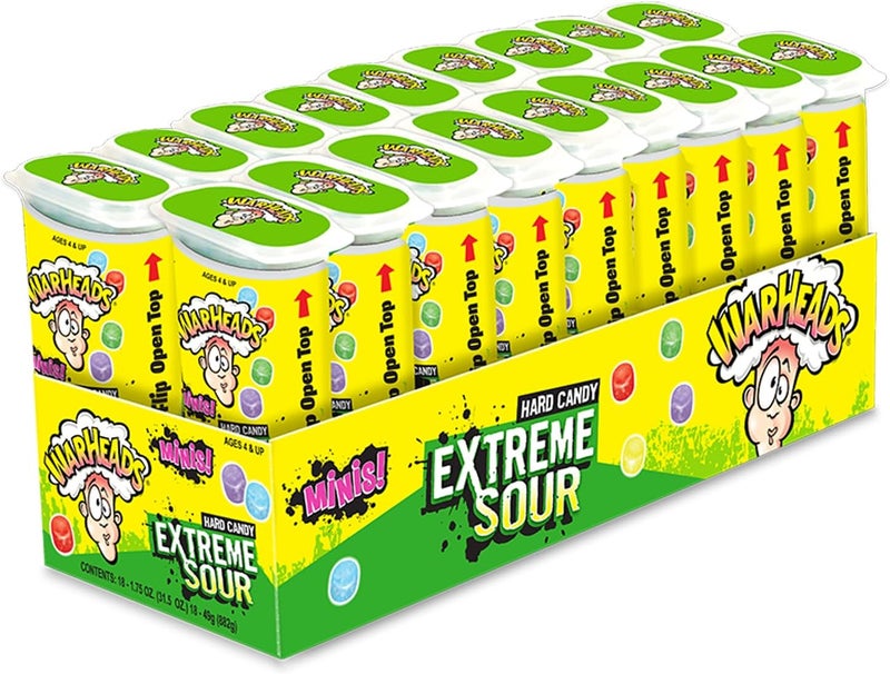 WARHEADS Extreme Sour Hard Candy Minis - 18 Pack - Image 1