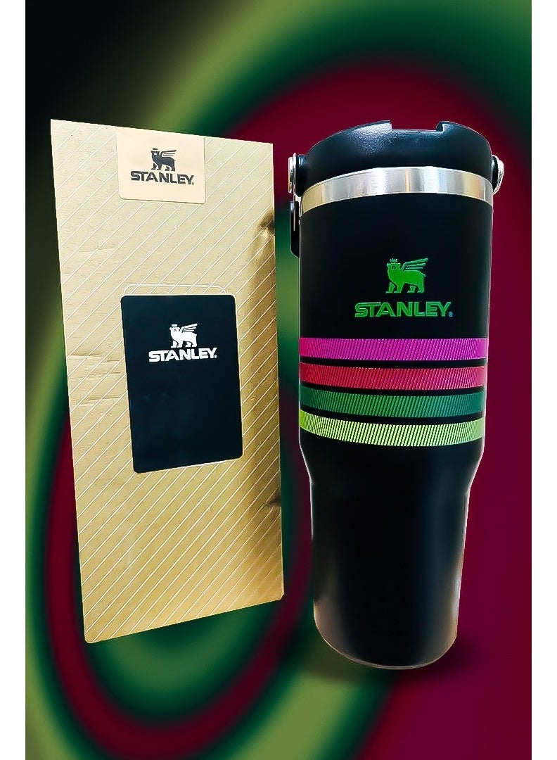 Stanley 30oz Tumbler Limited Edition Stainless Steel Travel Mug with Reusable Straw BPA Free Eco Friendly and Dishwasher Safe Equipped with Leakproof FlowState Lid Double Wall Insulation Keeps Drinks Hot for 16 Hours and Cold for 24 Hours Slim Base Compatible with Car Cup Holders and Rugged Ergonomic Handle Ideal for Travel Work and Outdoor Use