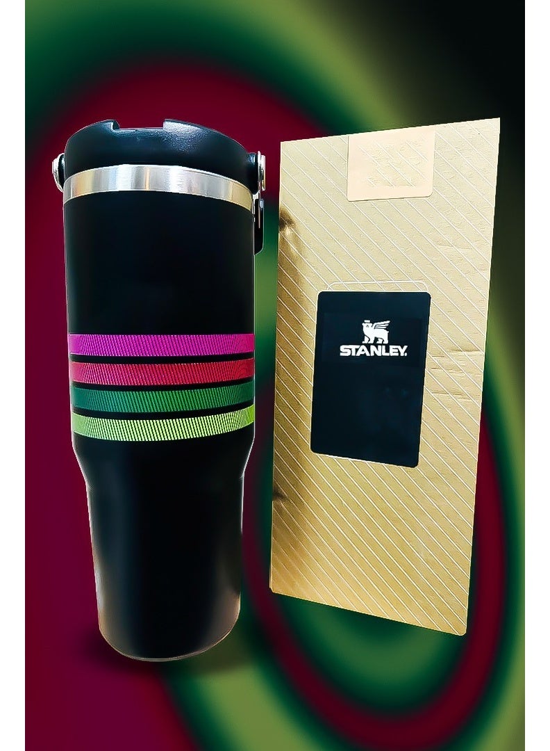 Stanley 30oz Tumbler Limited Edition Stainless Steel Travel Mug with Reusable Straw BPA Free Eco Friendly and Dishwasher Safe Equipped with Leakproof FlowState Lid Double Wall Insulation Keeps Drinks Hot for 16 Hours and Cold for 24 Hours Slim Base Compatible with Car Cup Holders and Rugged Ergonomic Handle Ideal for Travel Work and Outdoor Use