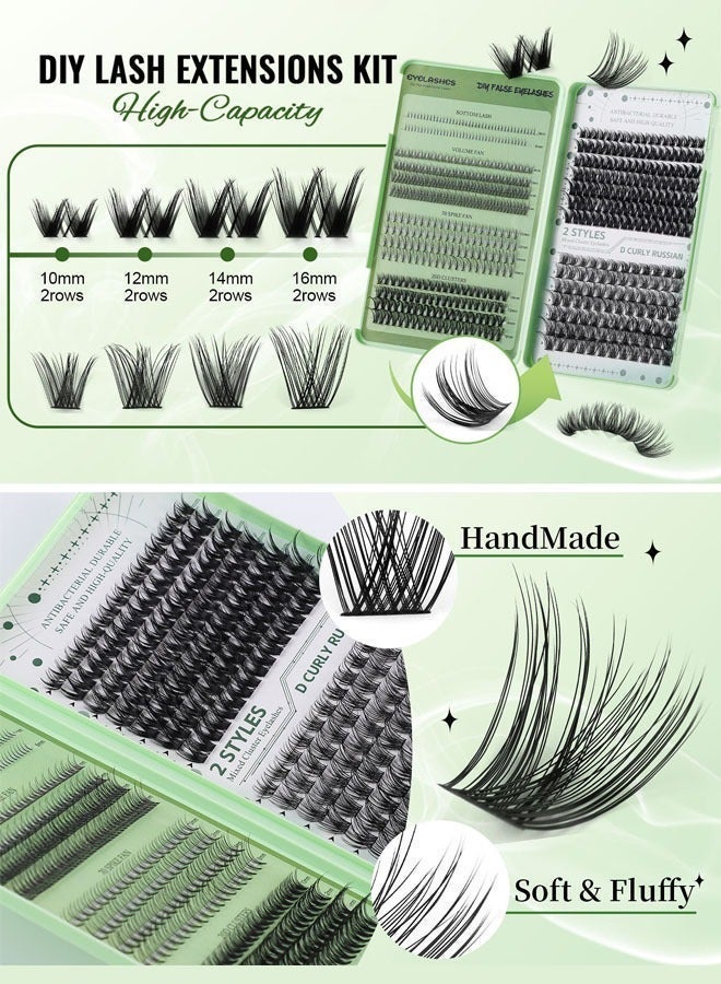 CMAYOME False Lashe DIY Cluster Lash Kit, Lash Book，Single Cluster Eyelashes Extra large Capacity 551 PCS,6 Styles,Volume Lashes Wispy Natural Eyelashes with Tweezer,Reusable Fluffy Lash Extension Kit - Image 2