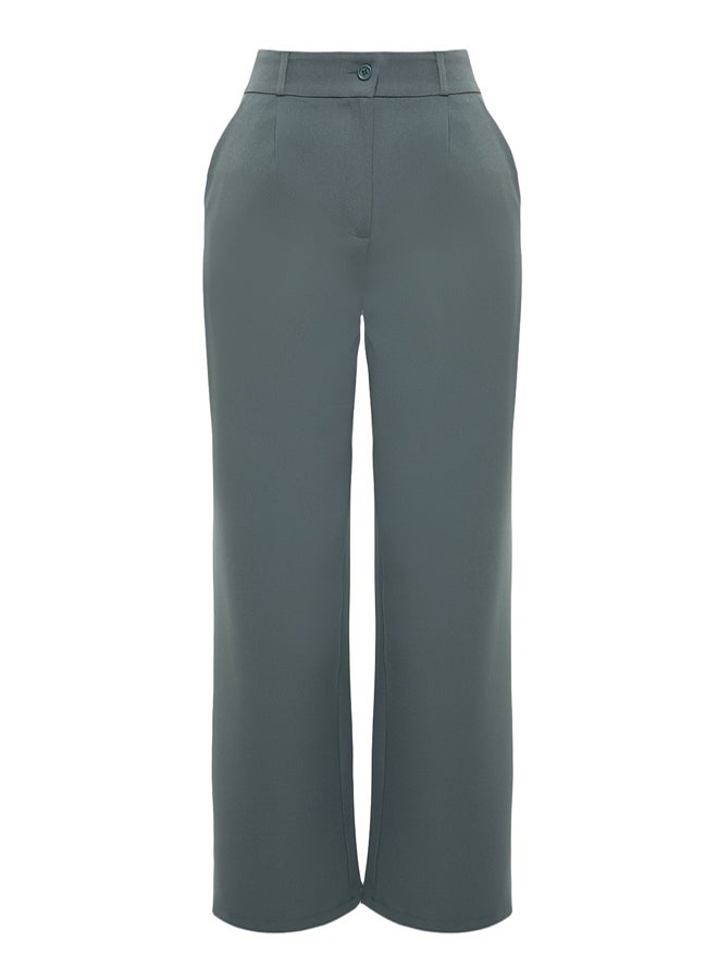 trendyol High Waist Wide Leg Pleated Woven Fabric Trousers - Image 5