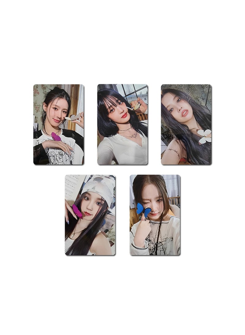 NIBEMINENT 5 Pcs Kpop (G)I-DLE FEEL Lomo Cards Card For Fans Collection Gifts