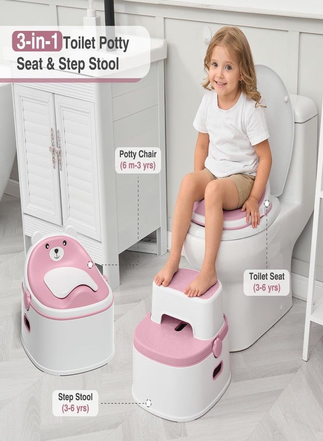 MoreFeel 3-in-1 Toddler Potty Training Toilet for Boys & Girls - Convertible Potty Chair with Step Stool for Toddlers 1-3, Anti-Slip Design Toddler Toilet Seat - Removable & Easy to Clean - Image 2