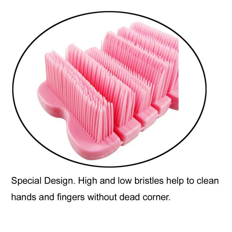 JINCH Nail Scrubber Brush Kids, Finger Nails Scrub Scrubbing Cleaning Brushes with Soft Bristle for Baby Children, Cute Animal Style and 2 Colors Choice (Pink) - Image 5