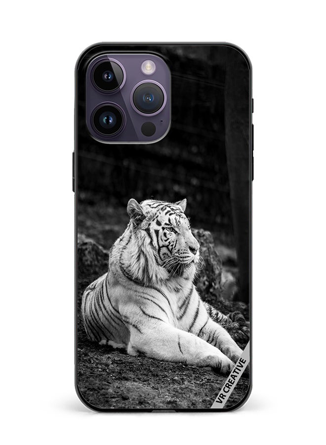 VR CREATIVE Protective Case Cover For Apple iPhone 16 Pro Max Royal Monochrome Tiger Design Multicolour