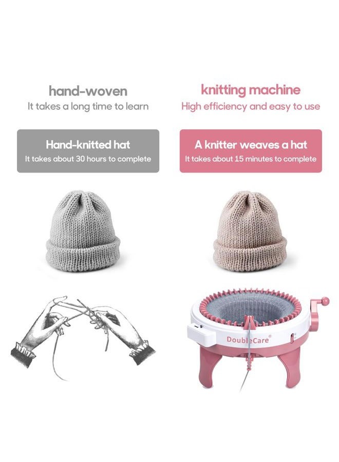 DoubleCare Smart Loom Knitting Machine with Row Counter,Knitting Board Rotating Double Knit Loom Machine for Adults/Kids Gift,DIY Knit Scarf Hat Sock - Image 2