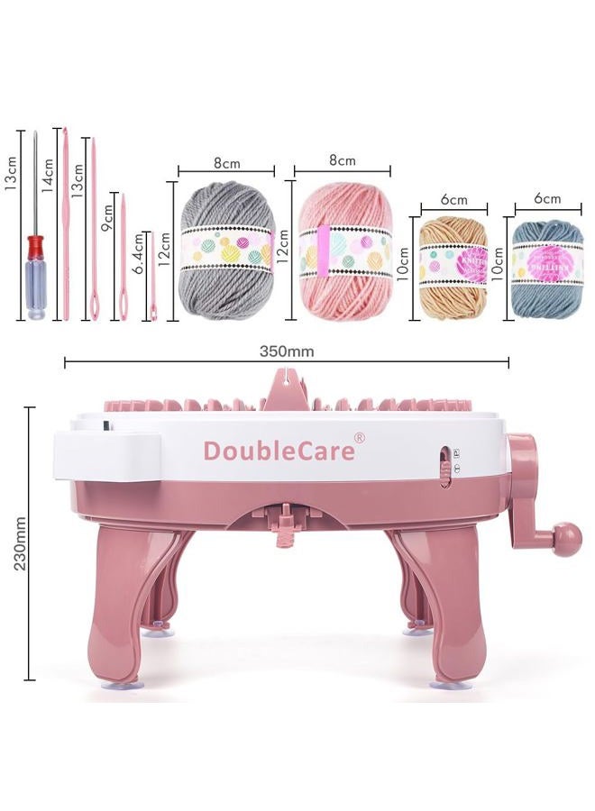 DoubleCare Smart Loom Knitting Machine with Row Counter,Knitting Board Rotating Double Knit Loom Machine for Adults/Kids Gift,DIY Knit Scarf Hat Sock - Image 5