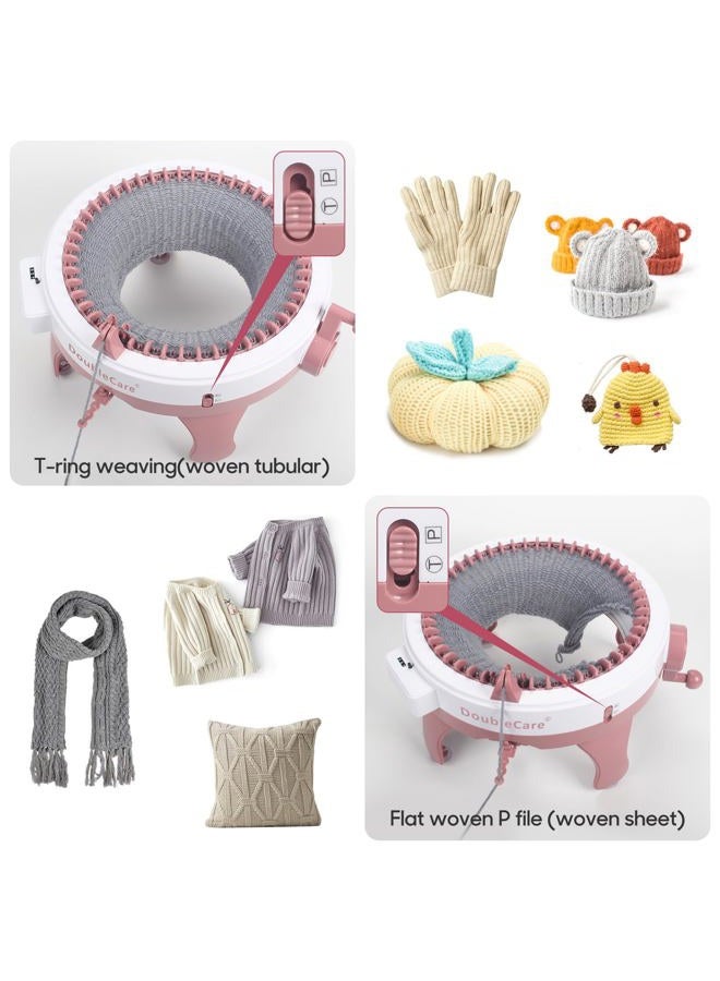 DoubleCare Smart Loom Knitting Machine with Row Counter,Knitting Board Rotating Double Knit Loom Machine for Adults/Kids Gift,DIY Knit Scarf Hat Sock - Image 4