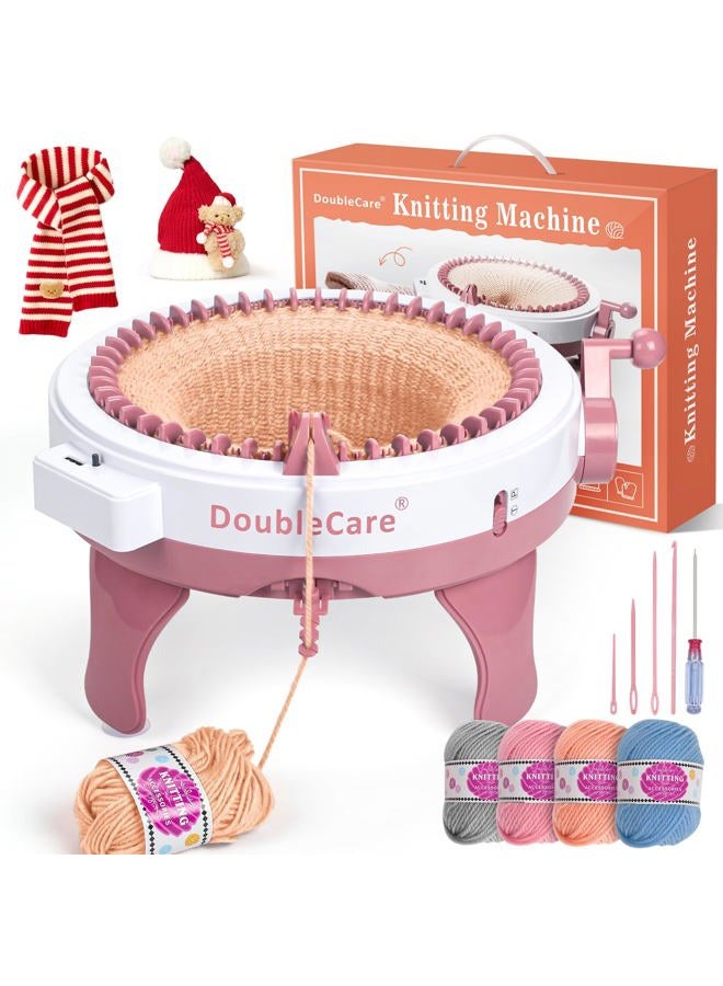 DoubleCare Smart Loom Knitting Machine with Row Counter,Knitting Board Rotating Double Knit Loom Machine for Adults/Kids Gift,DIY Knit Scarf Hat Sock - Image 1