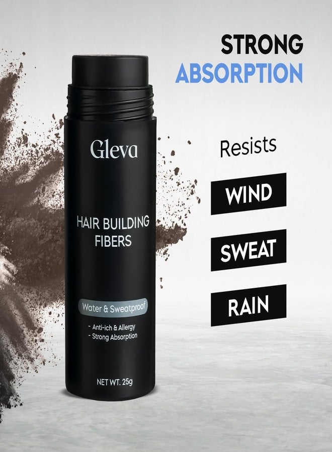 Gleva Hair Building Fibers - Powder Thickener, Topper for Fine Hair - Natural Filler Instantly Conceals Loss - Bald Spots Filler for Women & Men (Dark Brown), 25 Grams - Image 3
