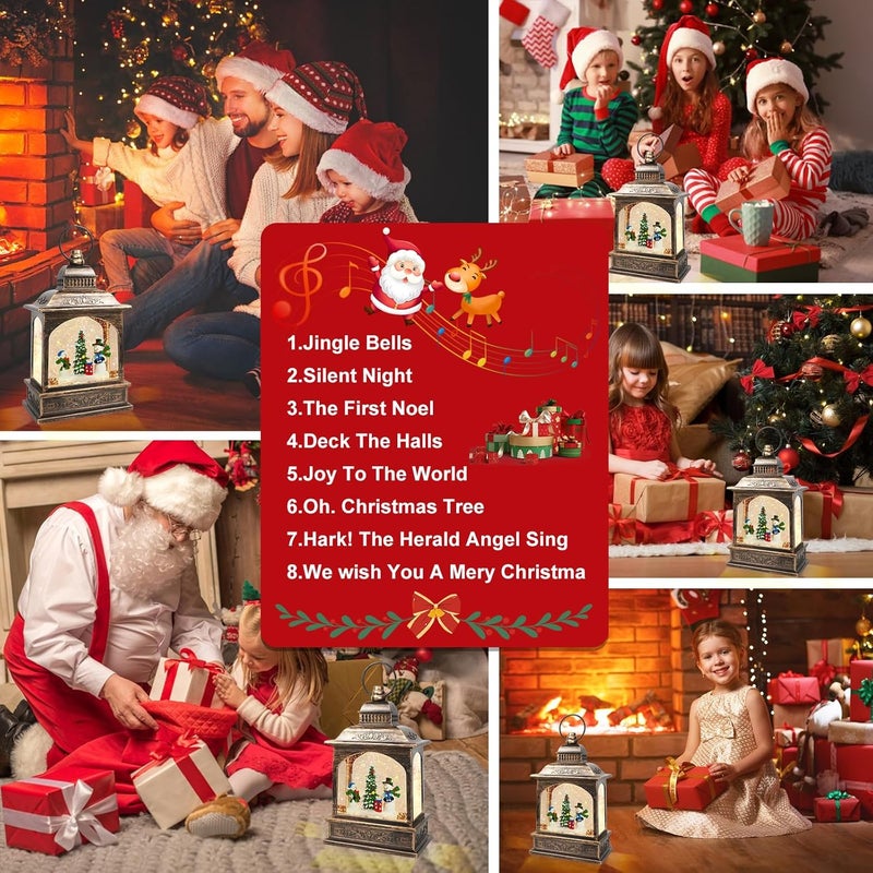 Aixuler Christmas Snowman Snow Globe, Snowman Musical Lantern with 6 Hour Timer USB Lined/Battery Operated Retro Style Holiday Glitter Globe for Xmas Indoor Decoration and Santa Gifts - Image 5