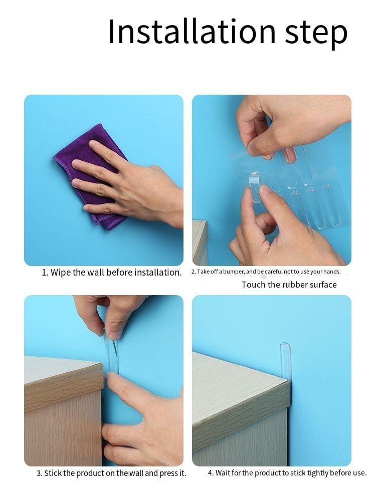 ZYGNOS ZYGNOS Wall Protector Rubber Stopper Strip Door Handle Bumper Soft Wall Protector Self Adhesive Door Knob for Wall Shield Guard Sliding Clear Door Bumpers Stopper SilencerPack of 10  - Image 4