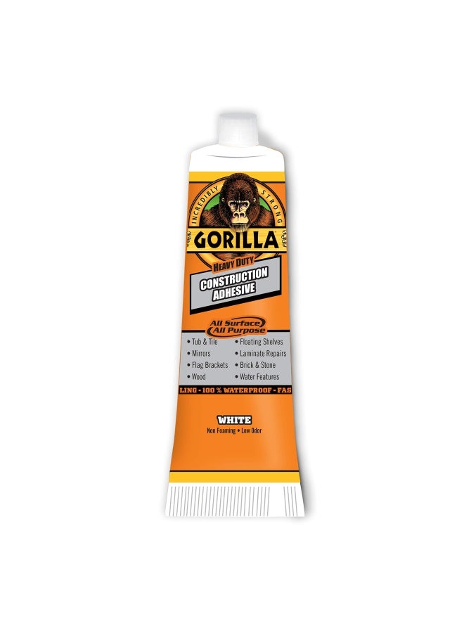 Gorilla لاصق بناء قوي من غوريلا، 2.5 أونصة أنبوب ضغط، أبيض، (عبوة من 1) - Image 3