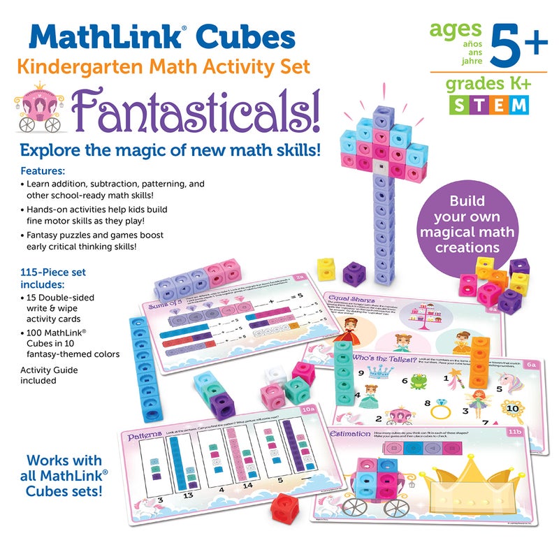 Learning Resources MathLink Cubes Kindergarten Math Activity Set: Fantasticals! - Image 5