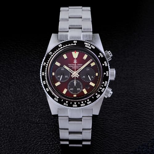 TACTICAL FROG Chronograph Watch V2 VS75A Quartz Sapphire Crystal Waterproof, Red Dial 100M Water Resistant - Image 5