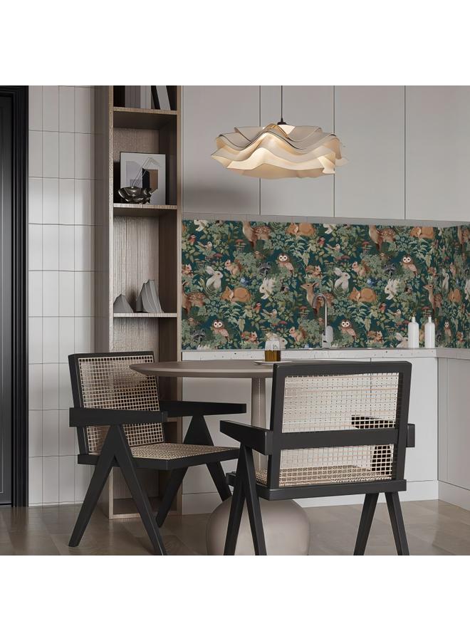 الأزرق جي دبليو ورق الحائط الأرنب الفرنسي الرجعي ورق الحائط اللزج الذاتي - Image 5