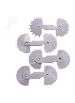 PROMASS 4 Pack R0.3-1.5/ R1-6.5/ R7-14.5/ R15-25 Radius Gauge Set, Stainless Steel Radius Fillet Gage Portable Concave Convex Measuring Tool for Tool and Die Makers Check  - Image 1