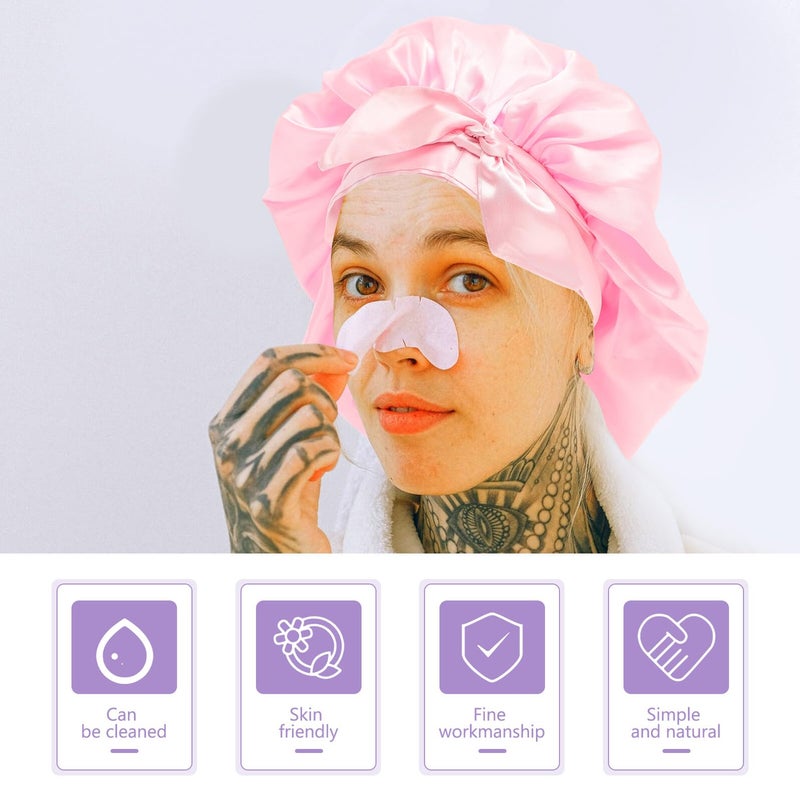 Large Satin Shower Cap For Women Reusable Elastic Hair Bonnet Overnight Sleep Protector - Image 5