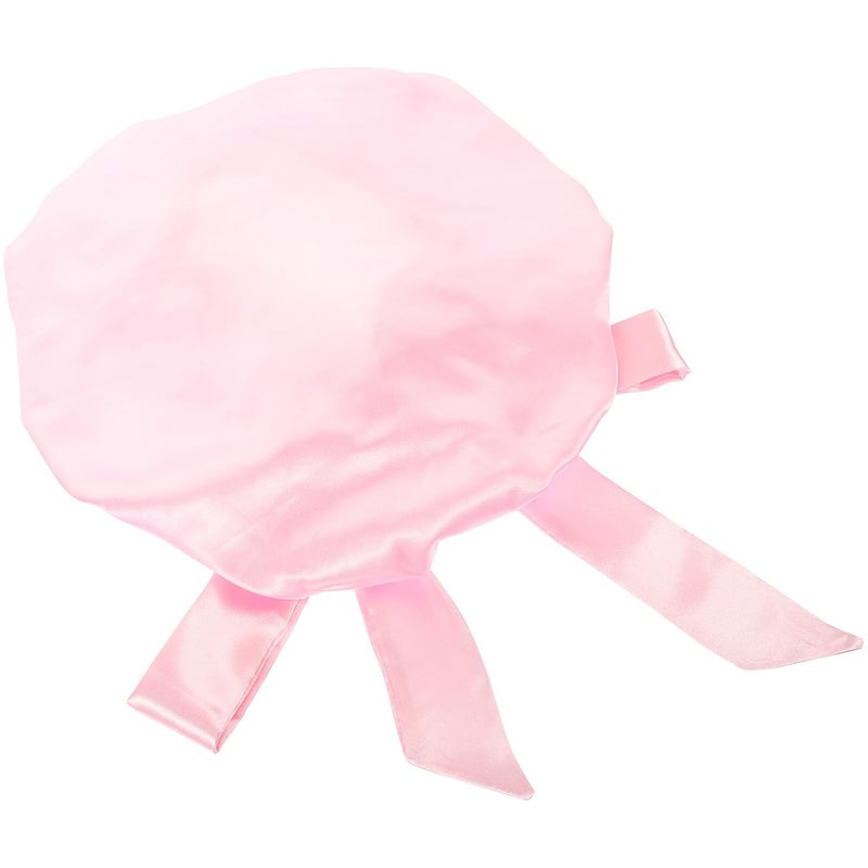 Large Satin Shower Cap For Women Reusable Elastic Hair Bonnet Overnight Sleep Protector - Image 2