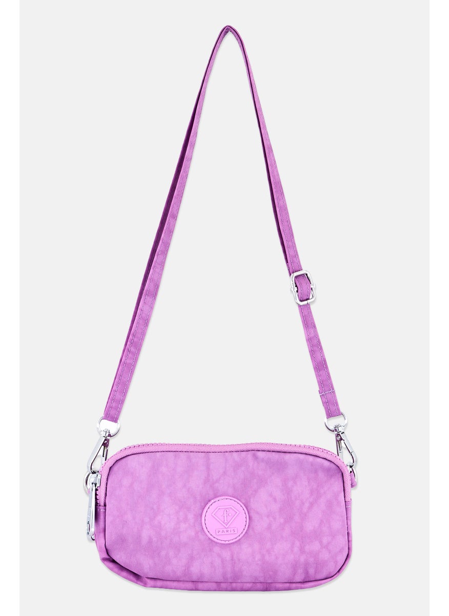 I Love Fashion Women Brand Logo Cross Body Bag, Lavender  - Image 1