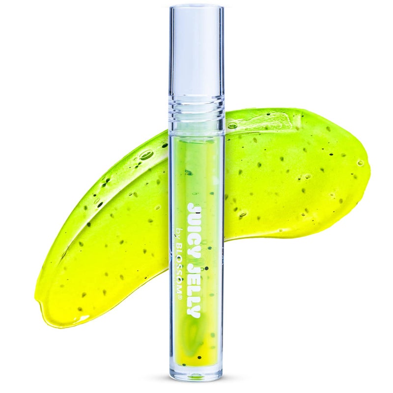 Blossom Lip Gloss Juicy Jelly Moisturizing Fruit Flavored Nourishing High Shine Lip Oil with Doe Foot Wand Applicator 009oz Pineapple