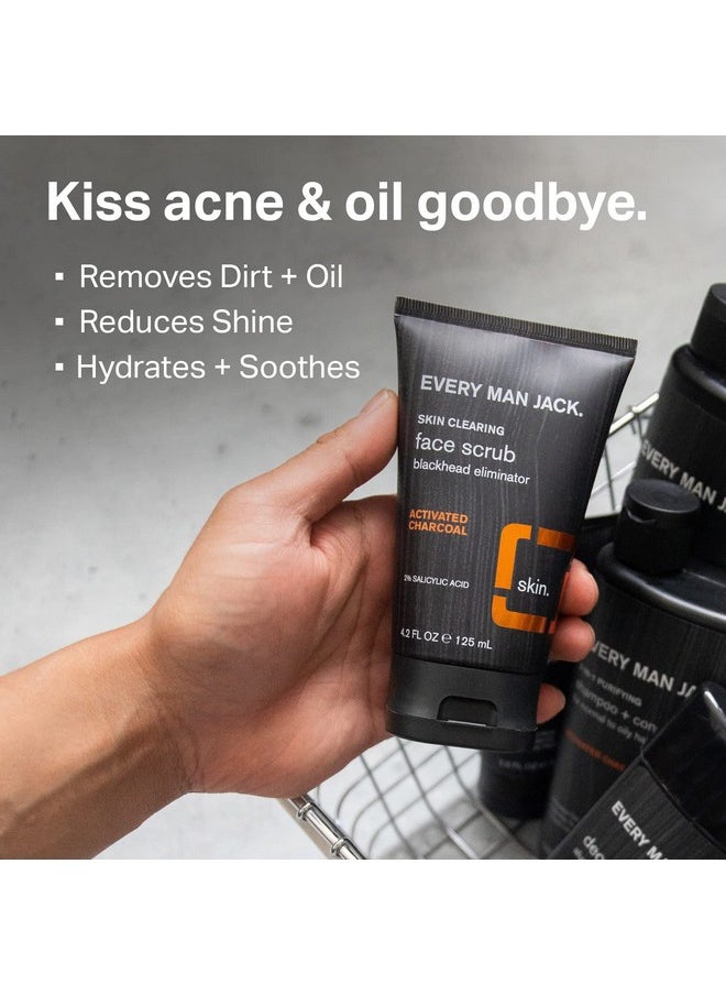 Every Man Jack - Activated Charcoal Oil And Acne Defense Face Scrub For Men - Exfoliate Away Dry, Dead Skin, And Deep Clean To Remove Dirt And Oil With Natural Jojoba Beads - 4.2Oz - 2Pack - Image 1