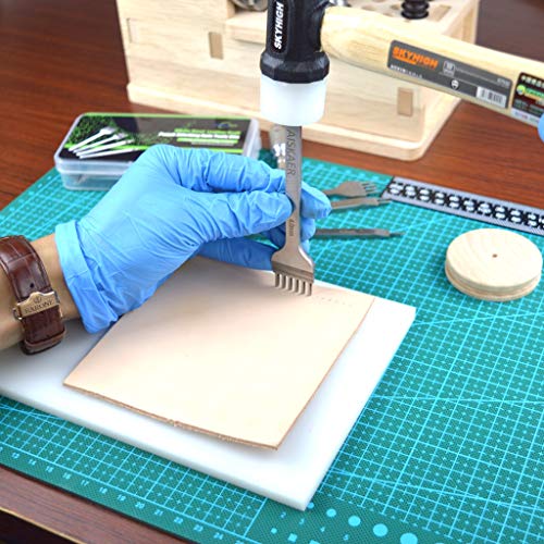 Aiskaer Leather Stitching Punch Set, Diamond Chisel Tools, 4mm White Steel 1/2/4/6 Prong for Leather Craft DIY - Image 4